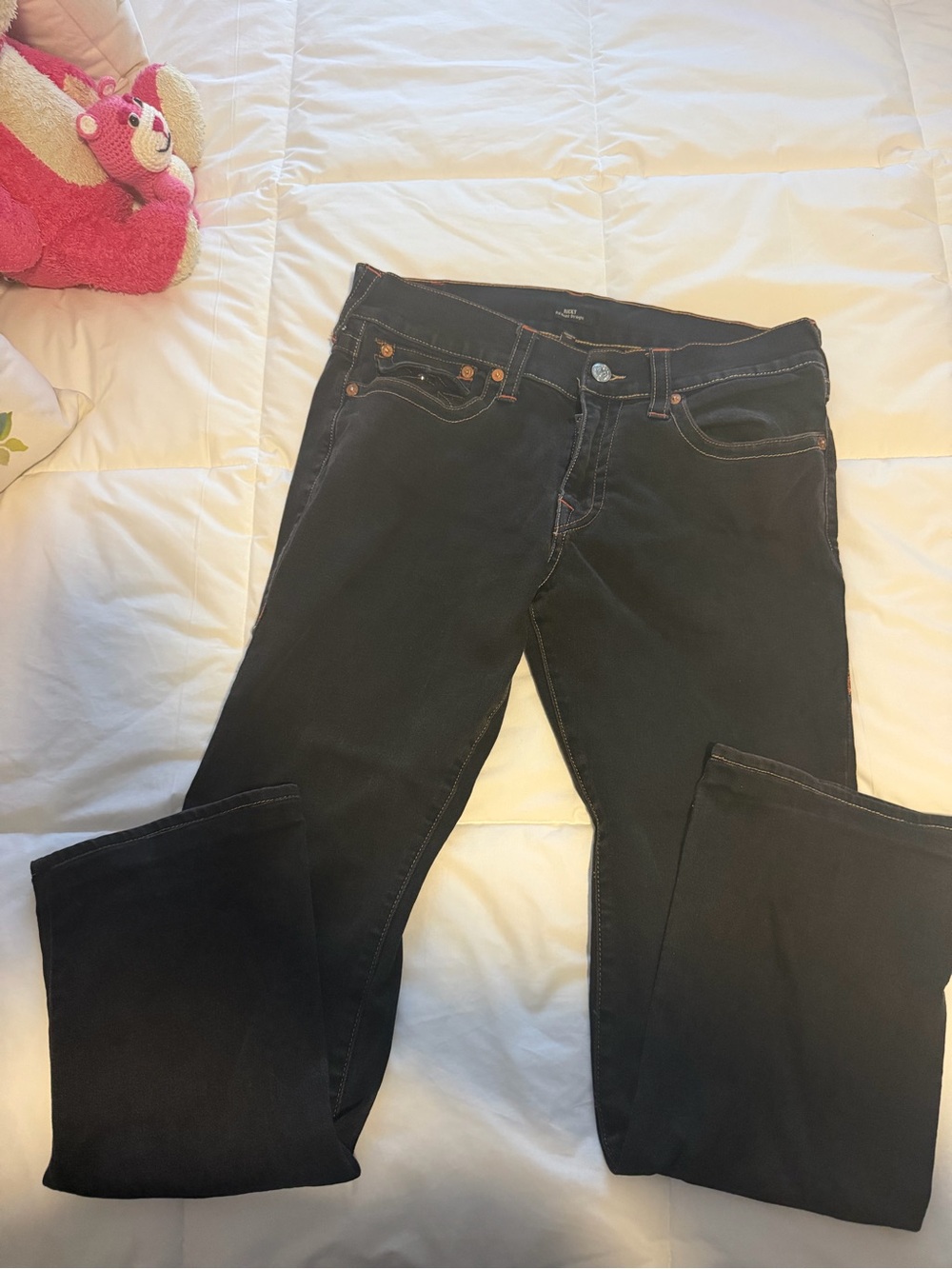 True Religion Men's Straight Jeans in Black
